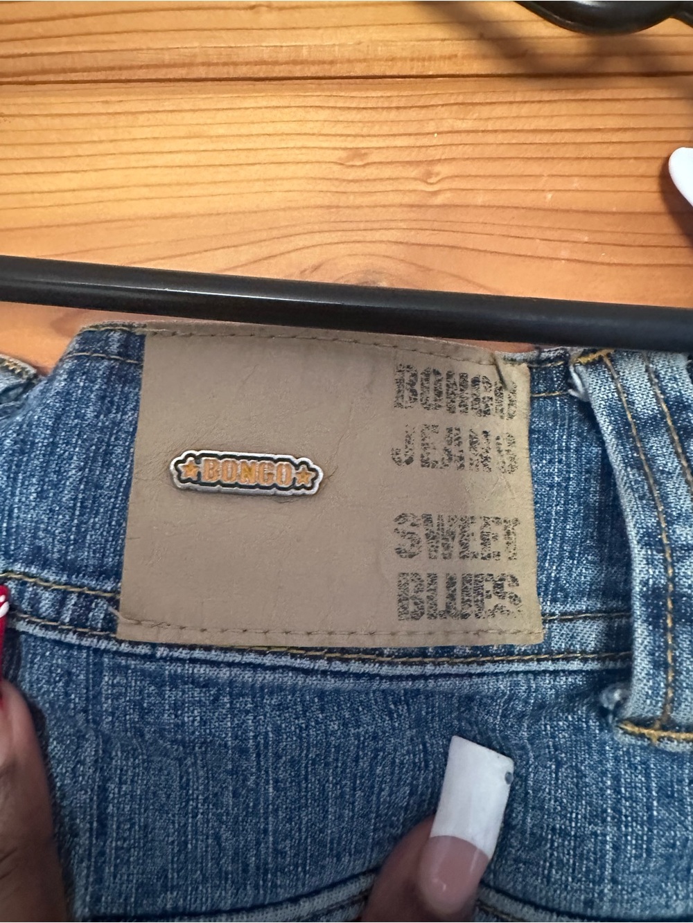 BONGO Blue Paneled Denim Mini Skirt with Buckle Belt - Picture 4 of 6